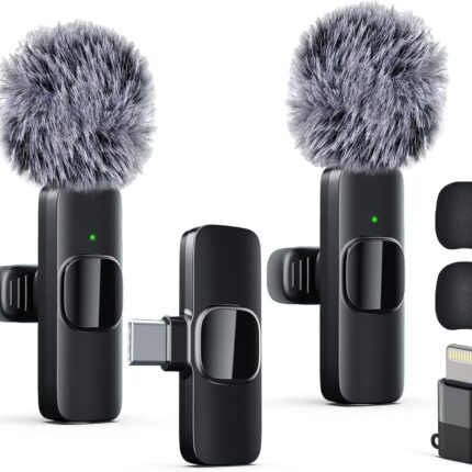 Labstandard Professional Wireless Lavalier Lapel Microphone for iPhone, iPad, mini Video Recording Mic forInterview Video Podcast Vlog YouTube&Livestream, Noise Reduction, Plug &Play