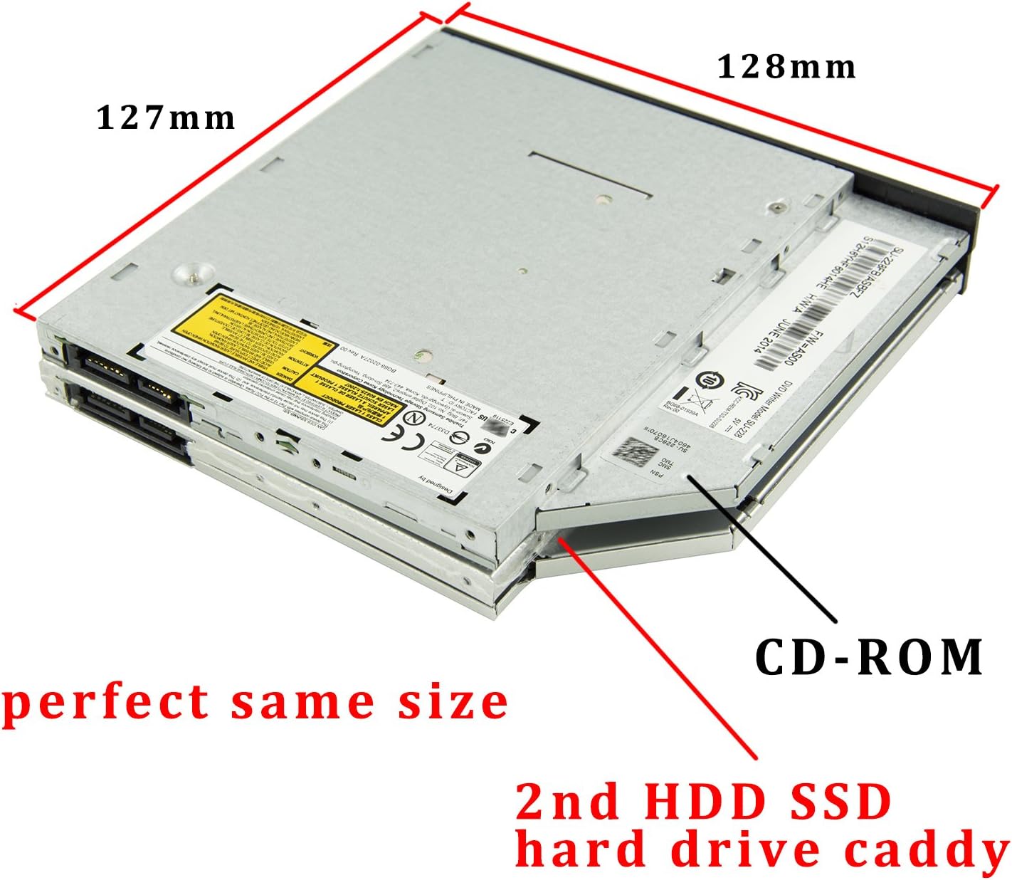 Universal 9.5mm SATA to SATA 2nd SSD HDD Hard Drive Caddy Adapter Tray Enclosures for DELL HP Lenovo ThinkPad ACER Gateway ASUS Sony Samsung MSI Laptop - Image 5