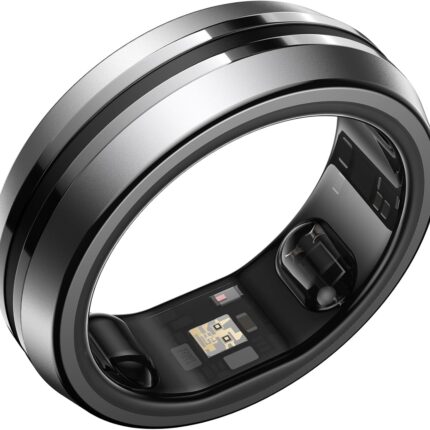 RENPHO Lynx Smart Ring-All Day Sleep & Activity Tracking, Includes Charging Case, Gifts for Men, 7-Day Battery Life, Subscription-Free App for iOS & Android, Size Before You Buy (Silver, Size 8)