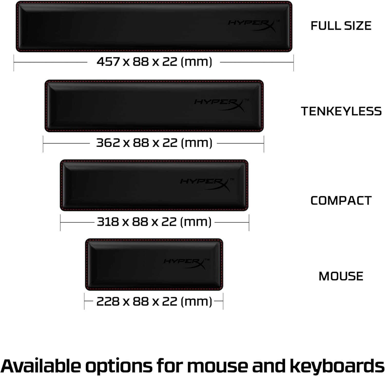 HyperX Wrist Rest – Tenkeyless – Cooling Gel – Memory Foam – Anti-Slip,Black - Image 6