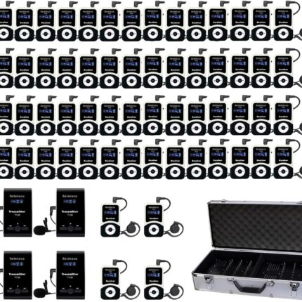 Retekess T130 Wireless Tour Guide System, Tour Guide Microphone and Speaker, 64 Slot Charge Case, Assistive Listening System for Church,School (4 Transmitters and 60 Receivers)
