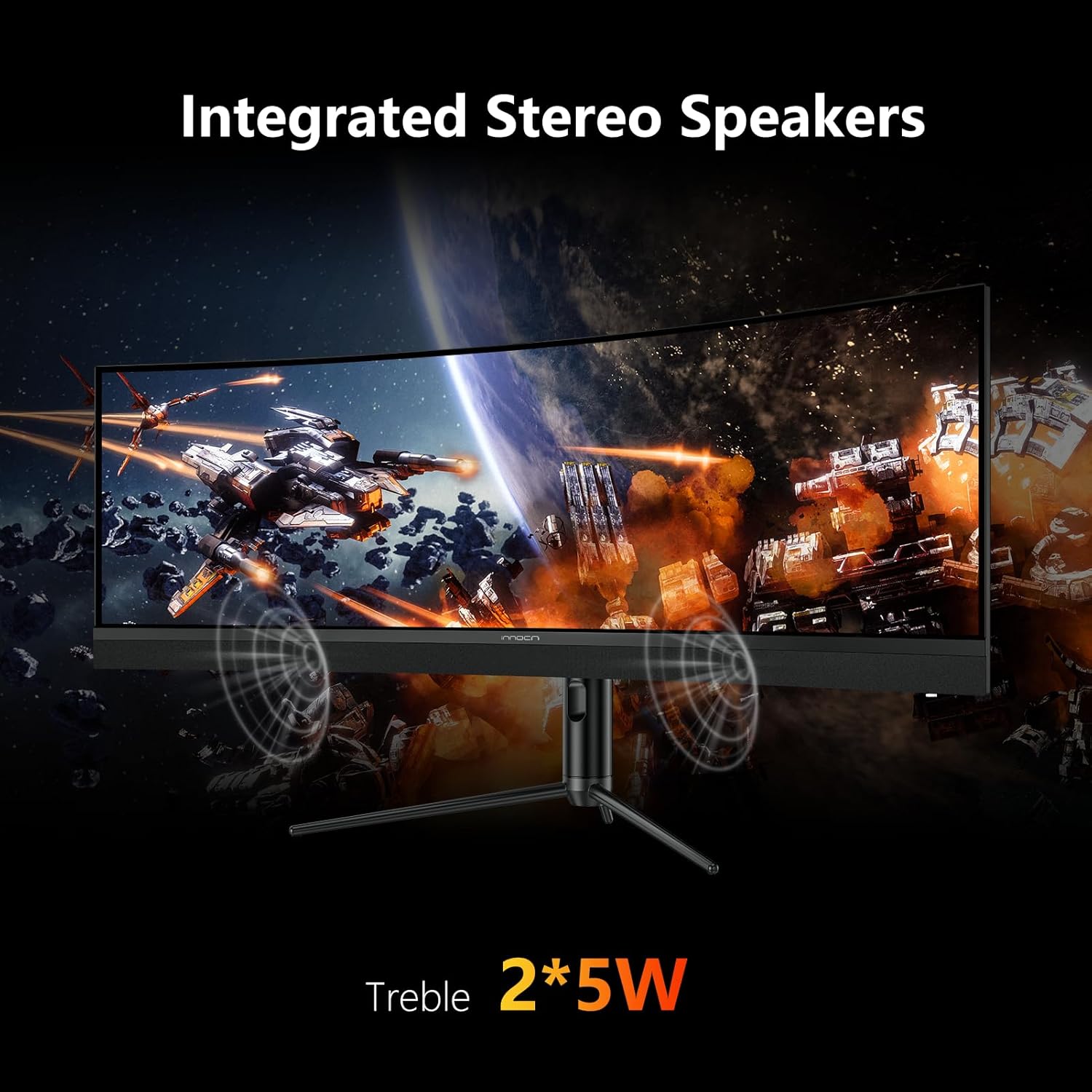 INNOCN 45C1R 45 Inch 5120 x 1440p Ultrawide Curved Gaming Monitor, R1500, HDR400, USB Type-C 90W Power Delivery, PIP/PBP, Built-in Speaker, Height Adjustable, Black - Image 5