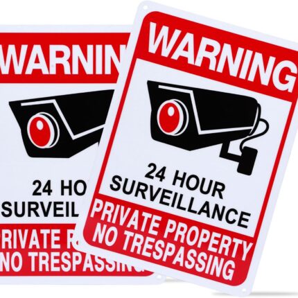 2-Pack No Trespassing Signs Private Property, Video Surveillance Signs Outdoor – 2025 Version, 10 x 7 in UV Printed Fade-Resistant Rust-Free Aluminum – Ideal for Home, Business, Driveway, CCTV