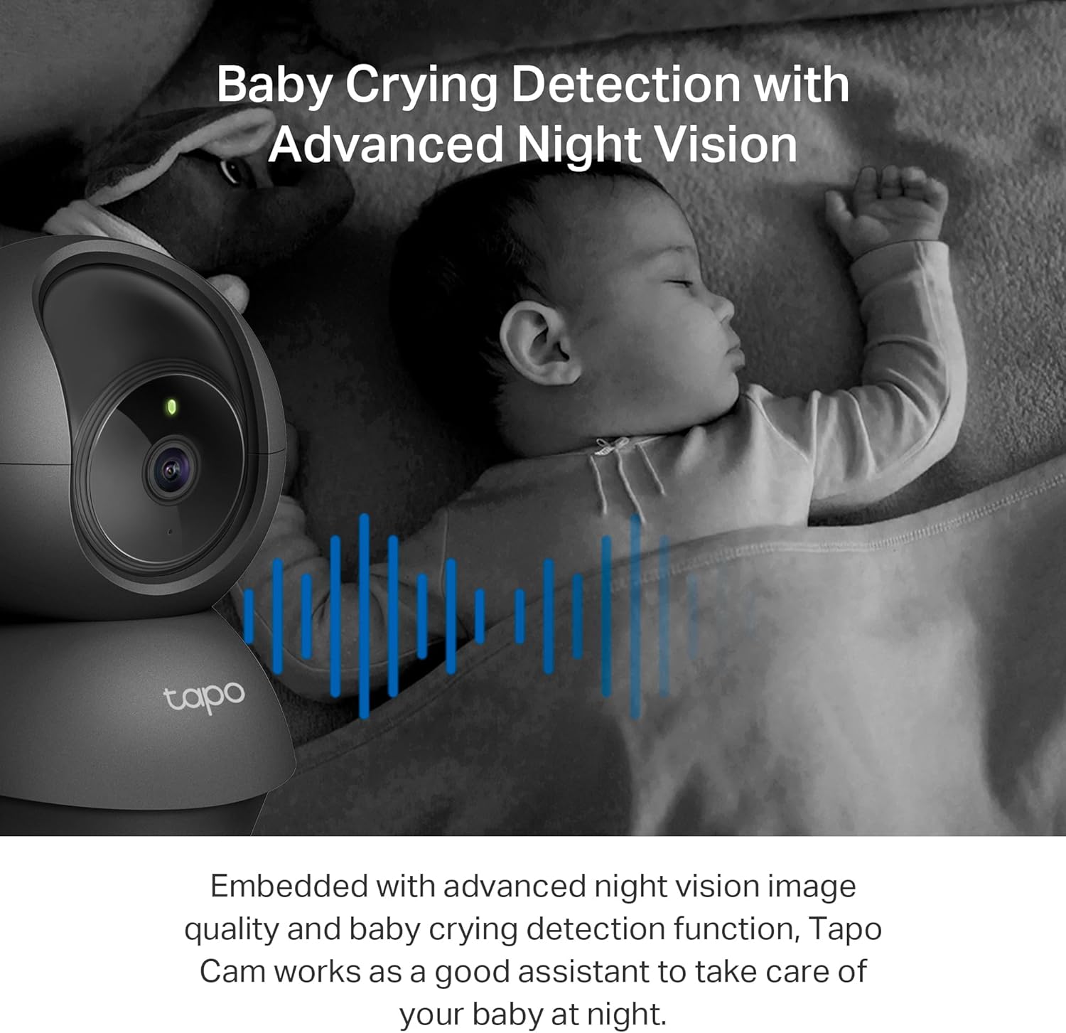 Tapo 2K Indoor Pan/Tilt Wired Security Camera - Works as a Baby Monitor & Pet Camera, Motion Detection, 2-Way Audio, Siren, Night Vision, No-Subscription Local Storage or Optional Cloud, C211 (2-Pack) - Image 5