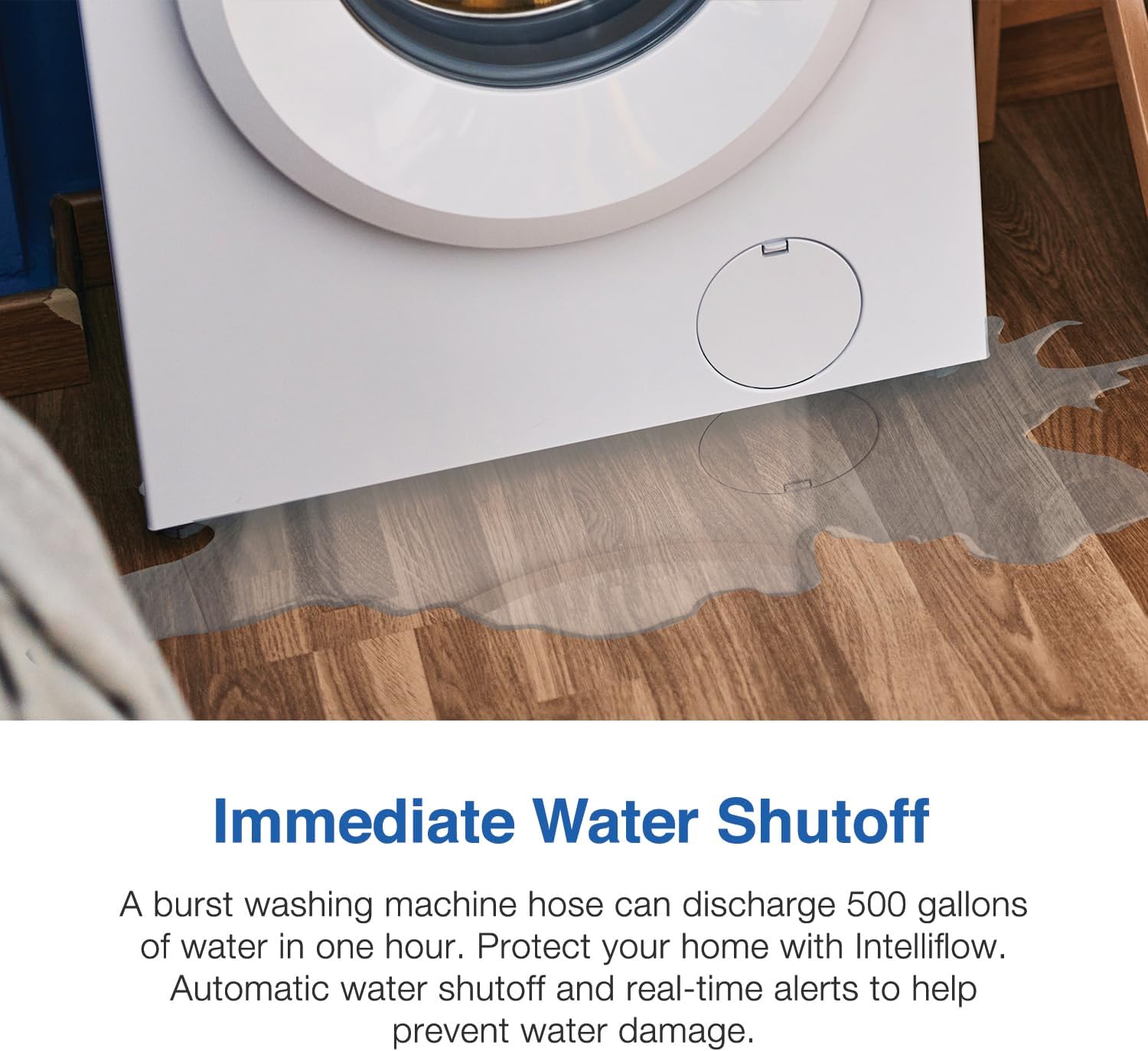 Watts A2C-SC Series Intelliflow 1/2" Washing Machine Smart Water Shutoff Valve with Leak Sensor, Inlet Adapters, Without Wall Box, Automated Flood Detection with Real-Time Text and E-Mail Alerts - Image 5