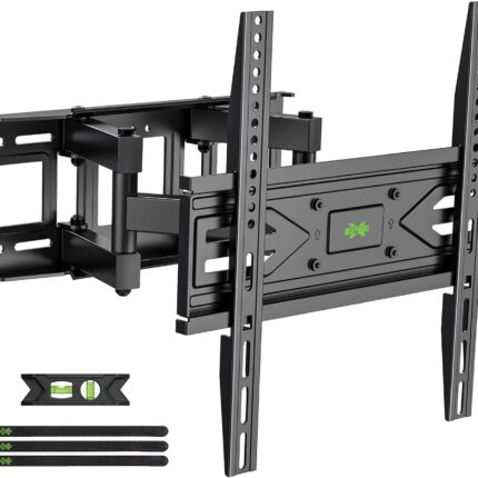 USX MOUNT Full Motion TV Wall Mount for Most 32-70 inch TVs up to 99 lbs, Wall Mount Bracket with Dual Articulating Arms, Swivel, Tilt, Max VESA 400x400mm, TV Mount Fits 12”/16” Wood Studs