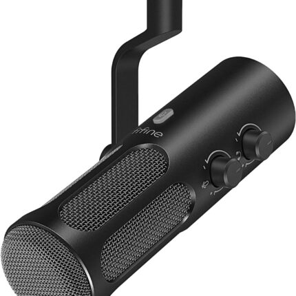 FIFINE XLR/USB Podcast Dynamic Microphone for Streaming, Studio XLR Microphone, PC Streamer Mic All Metal with Mute Button, Headphone Jack, for Vocal Voice Over Music Recording-AmpliTank Tank3