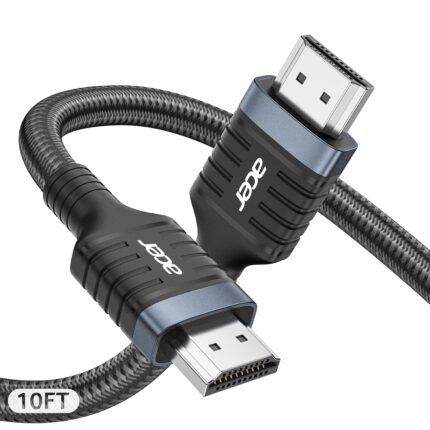 acer 8K HDMI 2.1 Cable 10FT, 48Gbps Ultra High-Speed Braided Cord Supports 8K@60Hz, 4K@120Hz, HDR10+/HDCP 2.2 & ARC/eARC, Certified HDMI Cable Compatible with PS5, PS4, Xbox, Monitors, Laptops, HDTV