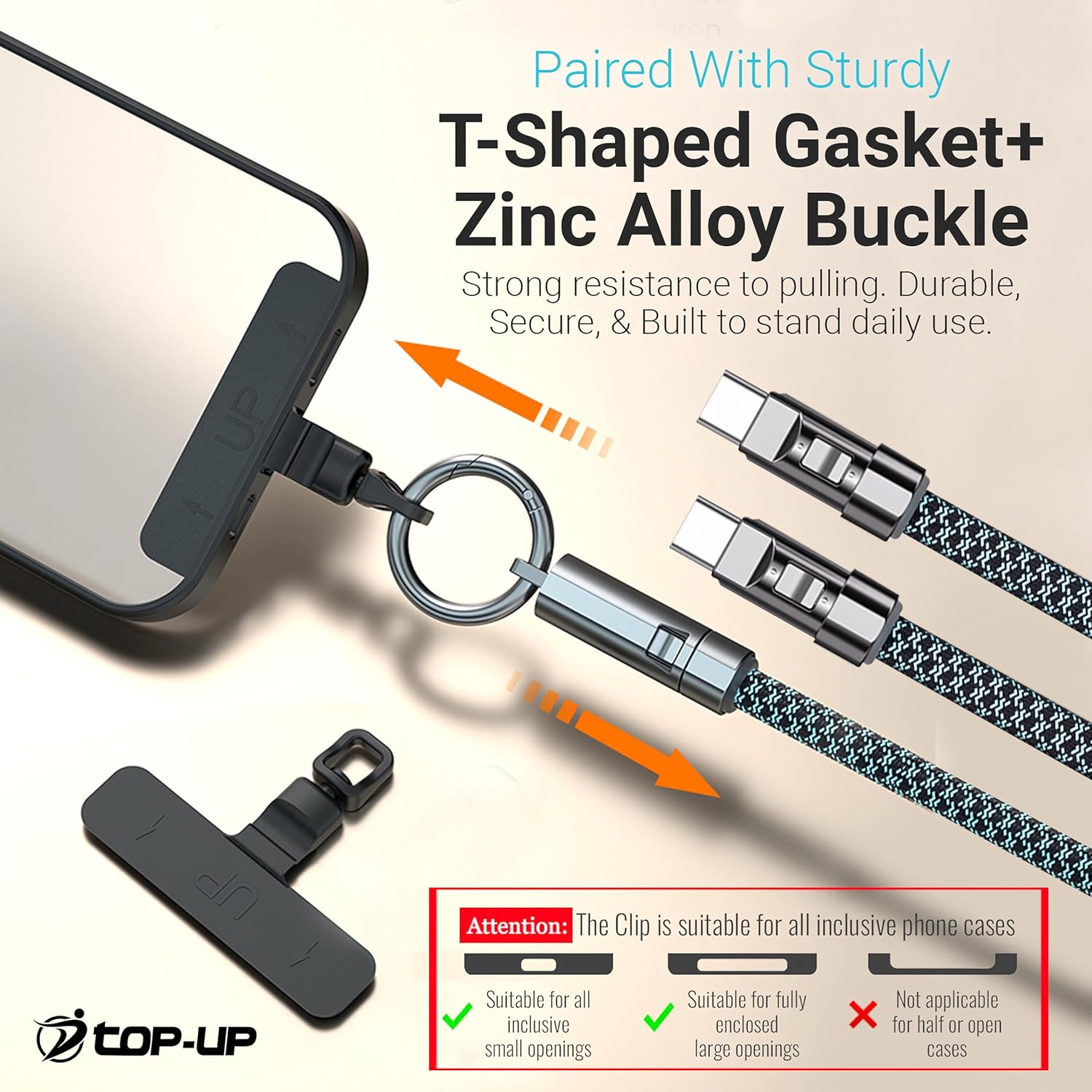 TOP-UP Lanyard – Cell Phone Strap with 240W USB C Charging & Data Cable – Durable Travel Essentials for iPhone 17/16/15 - Image 6