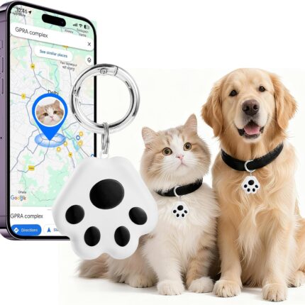 Pet GPS Tracker for Dog and Cat: Dogs and Cats Small Tracking Tag for Android and iOS with No Subscription No Fee - Smart Pets Trackers Waterproof Dustproof Extra Long Usage Life of 180 Days