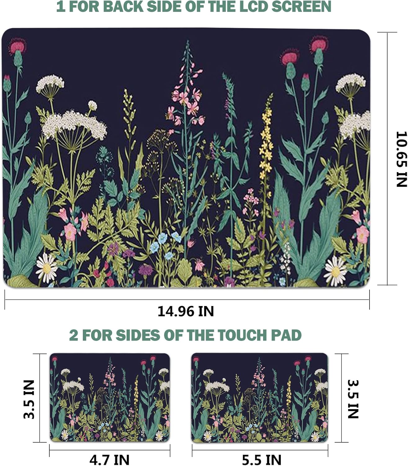 AIMSA Laptop Skin Sticker Decal, 12 13 13.3 14 15 15.4 15.6 inch Laptop Art Decal Protector Notebook Netbook PC 15.6" Universal Vinyl Cover, Flowers Plants - Image 7