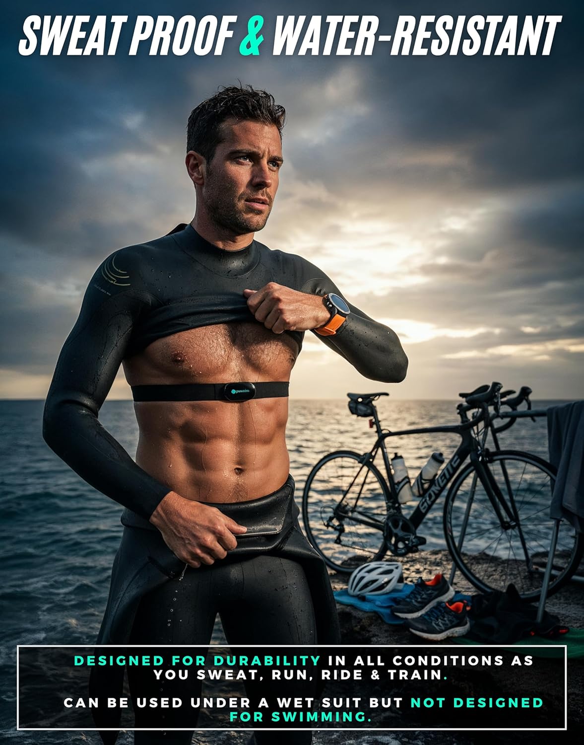 Powr Labs Bluetooth and ANT+ Heart Rate Monitor Chest Strap - All Day Comfort, Easy Connectivity - Compatible with Polar, Garmin, Peloton, Wahoo - Image 6