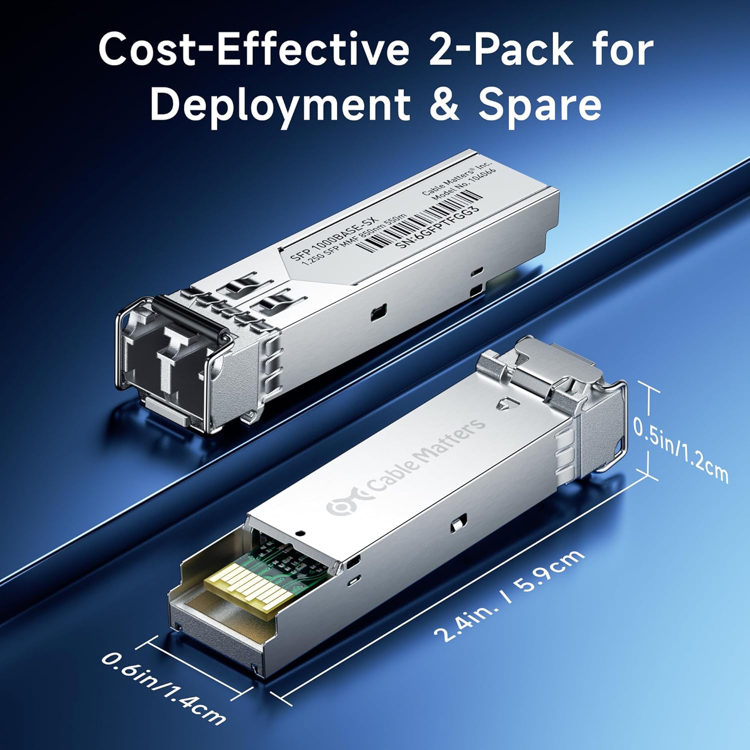 Cable Matters 2-Pack 1000BASE-SX SFP to LC Multimode 1G Fiber Transceiver Module, 1.25G, 800nm, MMP Fiber Up to 500m for Cisco, Ubiquiti, TP-Link, Huawei, MikroTik, Netgear, Supermicro, and More - Image 7