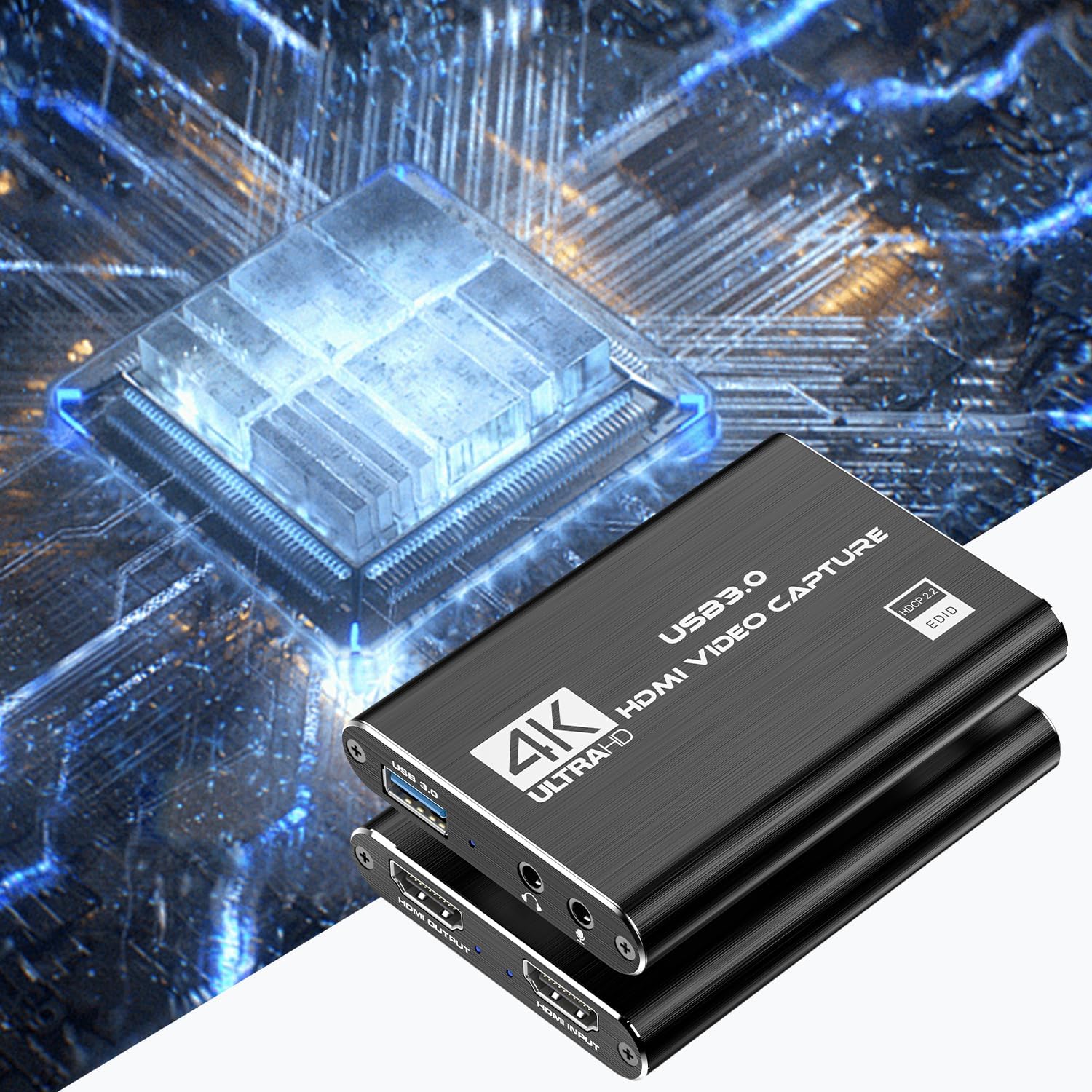 4K HDMI Capture Card for Streaming, Full HD 1080P 60FPS USB 3.0 Cam Link Game Audio Video Capture Card, Work with Camera/Nintendo Switch/Xbox/PS4/PS5/PC/OBS (Black) - Image 8