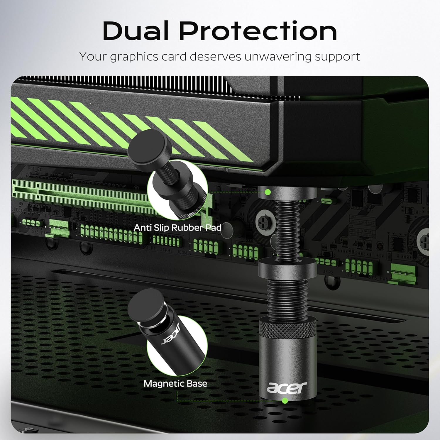 acer GPU Support Bracket, GPU Sag Bracket, Graphics Card GPU Stand with Magnet & Non-Slip Base, Video Card Holder (S, 25-50mm) - Image 2