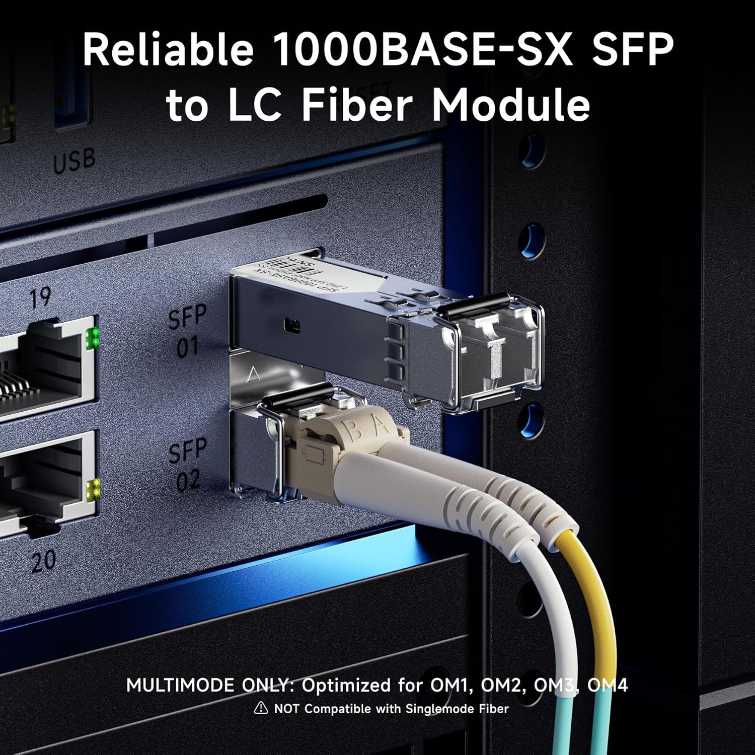 Cable Matters 2-Pack 1000BASE-SX SFP to LC Multimode 1G Fiber Transceiver Module, 1.25G, 800nm, MMP Fiber Up to 500m for Cisco, Ubiquiti, TP-Link, Huawei, MikroTik, Netgear, Supermicro, and More - Image 2