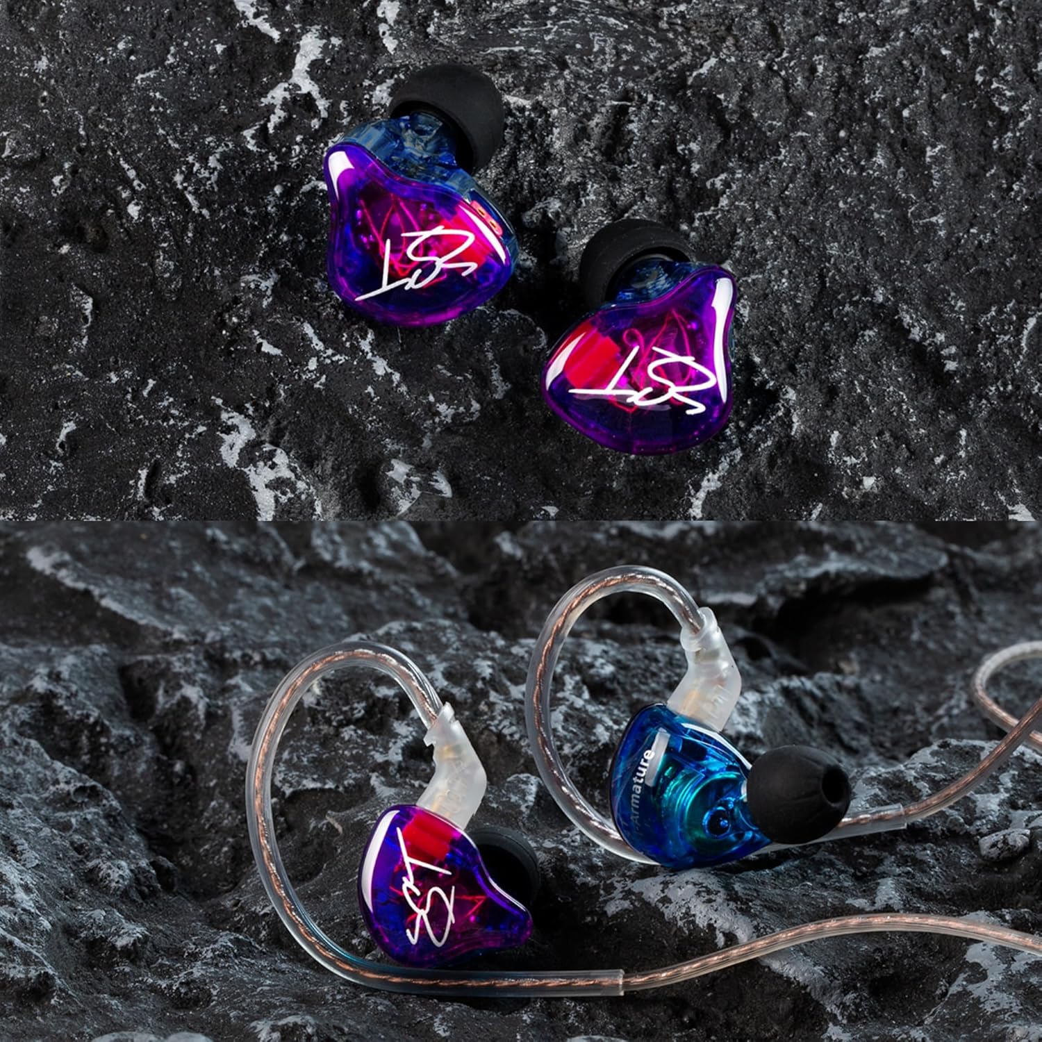 YINYOO Easy KZ ZST Colorful Hybrid Banlance Armature with Dynamic in-Ear Earphone 1BA+1DD HiFi Headset KZ in Ear Monitors Headphones Wired Earbuds IEM Earphones Gaming Earbuds (Colorful Without mic) - Image 7
