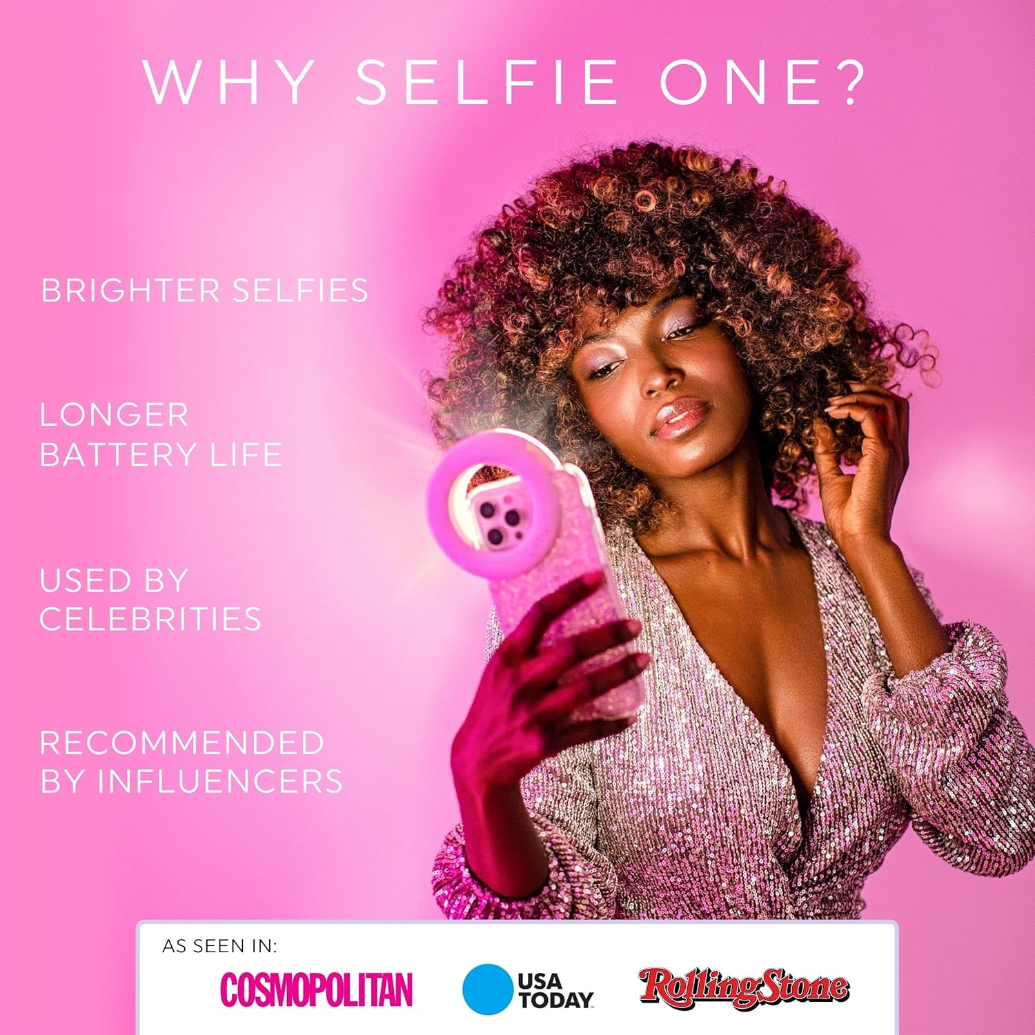 LITTIL Selfie One - Ring Light for Phone, iPhone, Android or Laptop | 3 Adjustable Light Modes | Rechargeable Batteries | Clip On Design | Perfect for Beauty, Influencers, Creators - Image 3