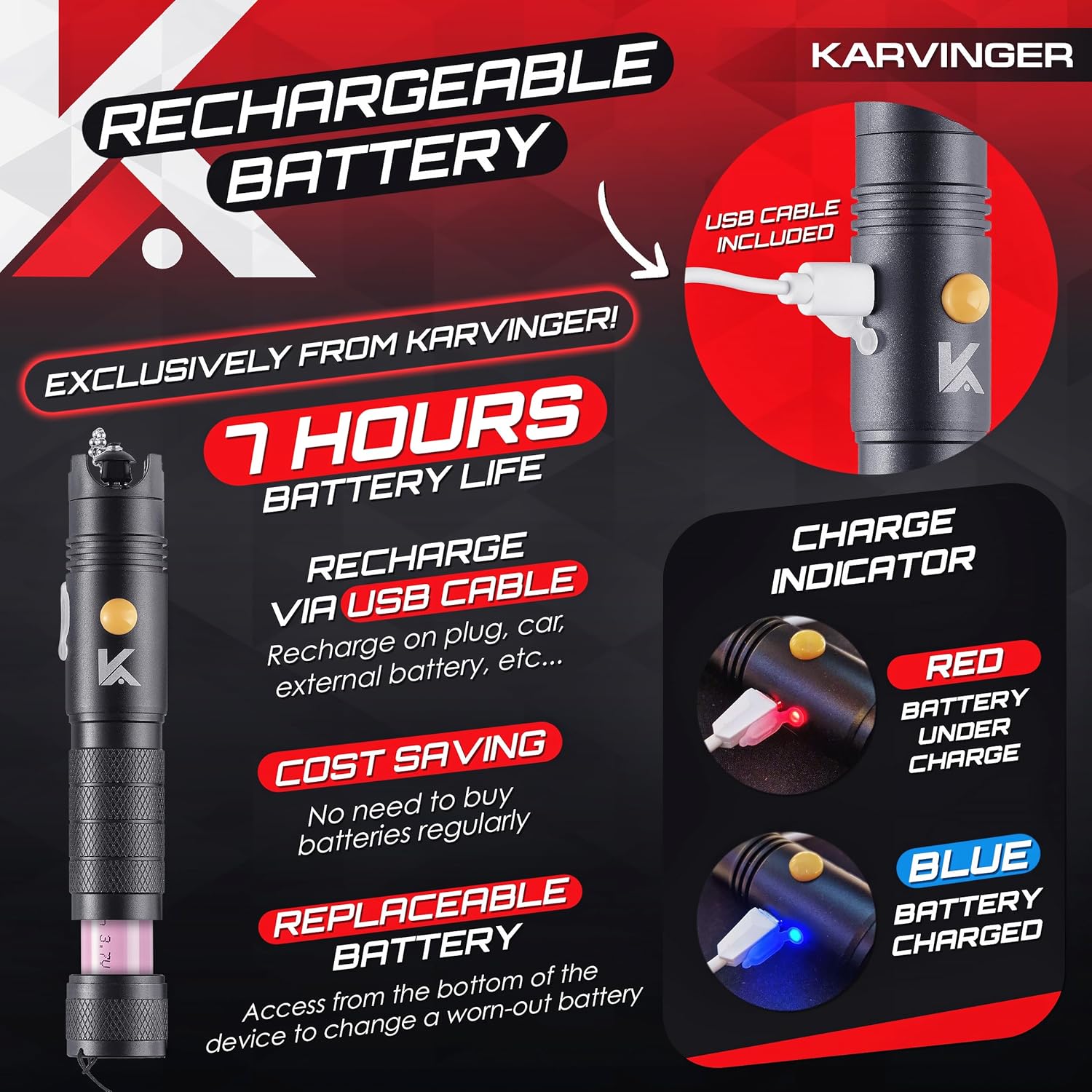 Powerful Rechargeable Visual Fault Locator 40km with Case - VFL Tester with FC Male to LC Female Adapter - 7h Battery Life Red Light Pen for Fiber Network Cable Test - Image 3