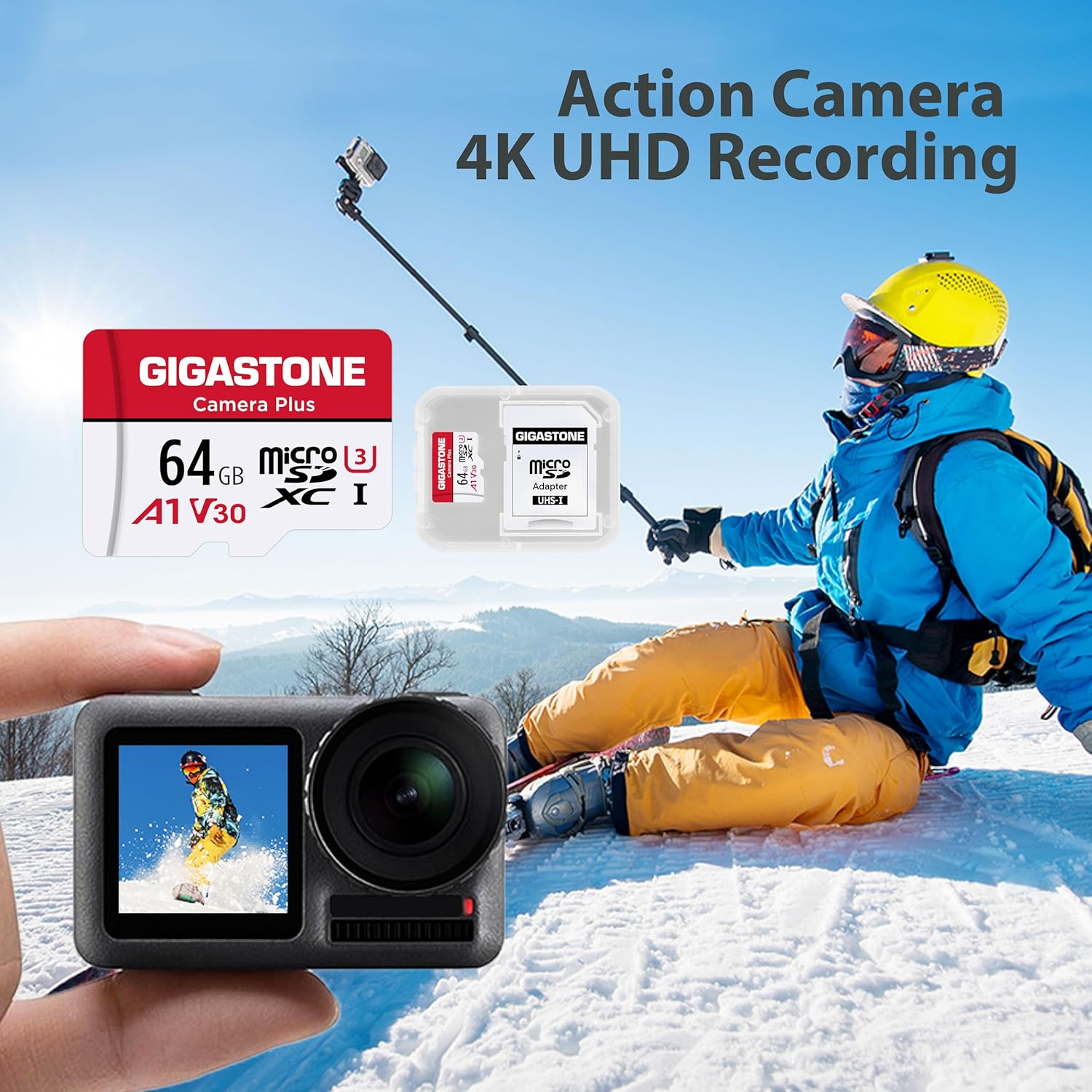 GIGASTONE 64GB Micro SD Card 5-Pack, Camera Plus, MicroSDXC Memory Card for Wyze Cam, Security Camera, Smartphone, Fire Tablet, 4K Video Recording, UHS-I U3 A1 V30, 95MB/s, with Adapter - Image 4