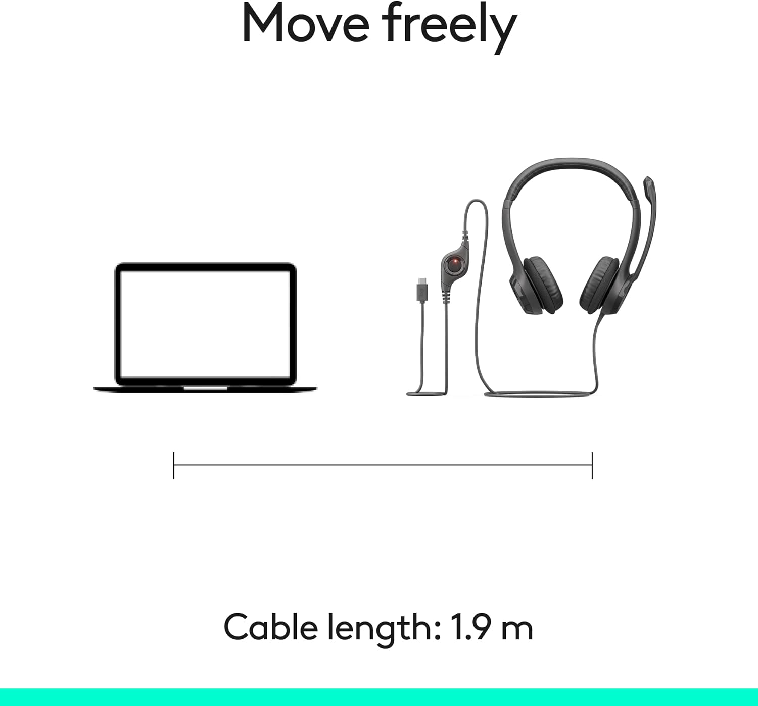 Logitech H391 Wired Headset for PC/Laptop, Stereo Headphones with Noise Canceling Microphone, USB-C, in-Line Controls, Works with Chromebook - Graphite - Image 9