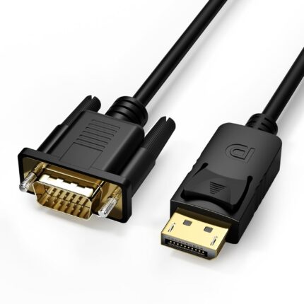 Display Port to VGA Cable 3FT, Displayport DP to VGA Adapter Cord Converter Male to Male for Computer, Monitor, TV, Projector (Not Bidirectional,Not Compatible with HDMI or USB)