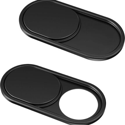 CloudValley Laptop Camera Cover Slide, Metal 0.023 Inch Ultra-Thin, 2 Packs | Web Webcam Cover for MacBook Pro / Air, Laptop, iMac, iPad, iPhone 8/7, Computer Accessories, Privacy Protection, Black