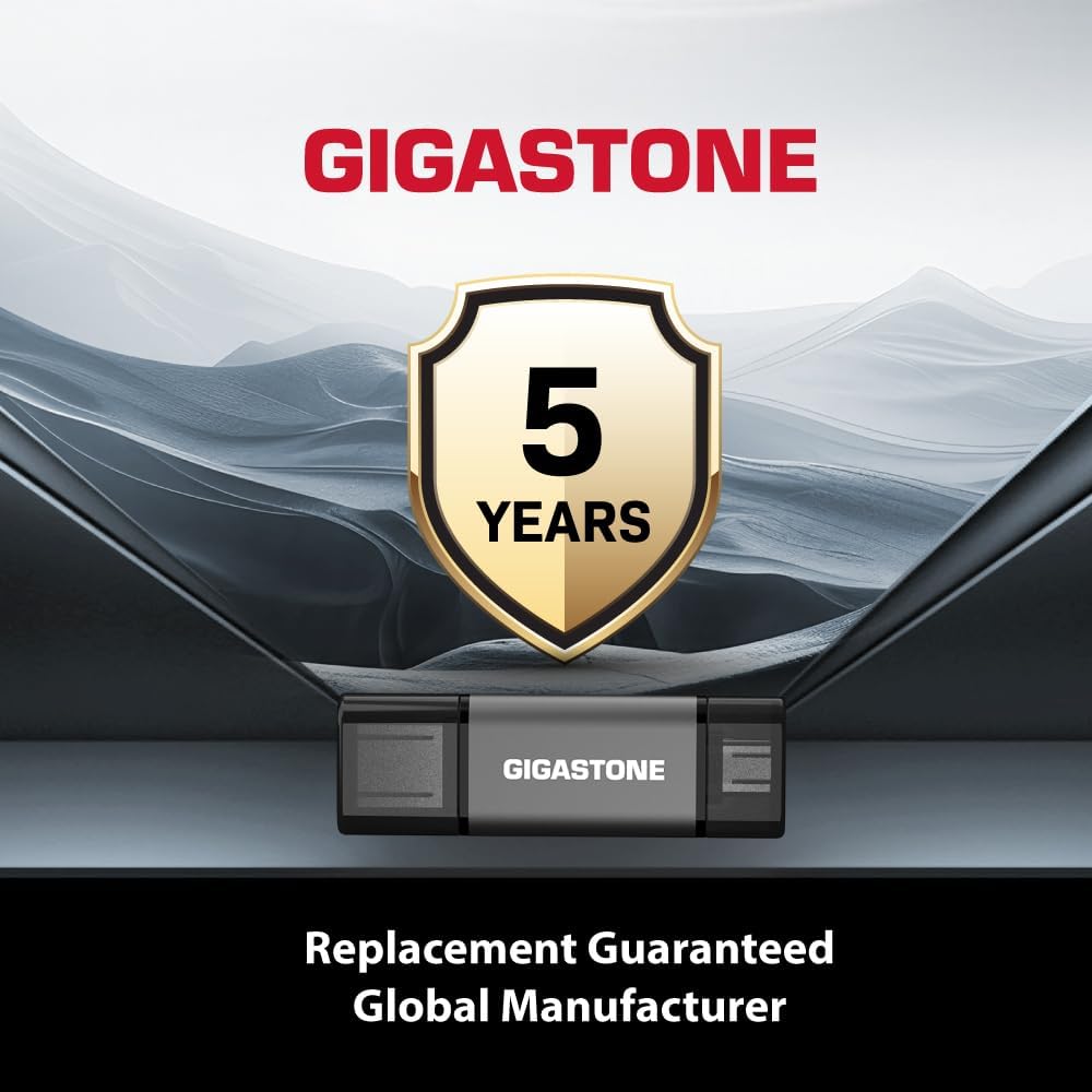 GIGASTONE 128GB Dual USB Flash Drive 2-Pack, USB 3.2 Gen 1, 2-in-1 USB C+A, Speed Up to 100MB/s, Head Cap Design Thumb Drive, Plug & Play for Smartphone/PC/Mac/TV/Car Audio, USB 2.0/3.0/3.1 Compatible - Image 7