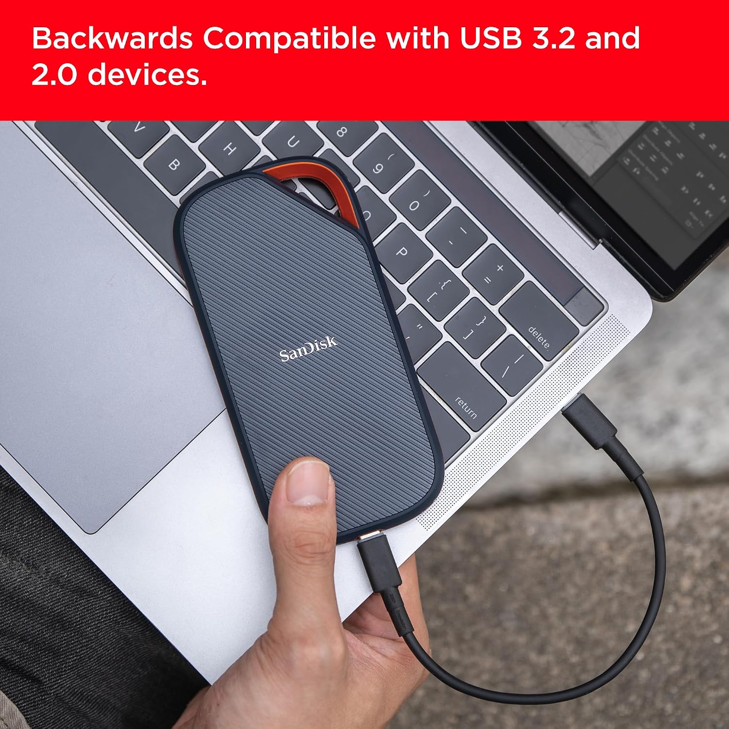 Sandisk 4TB Extreme PRO Portable SSD with USB4, Up to 3,800MB/s Read Speeds - Image 3